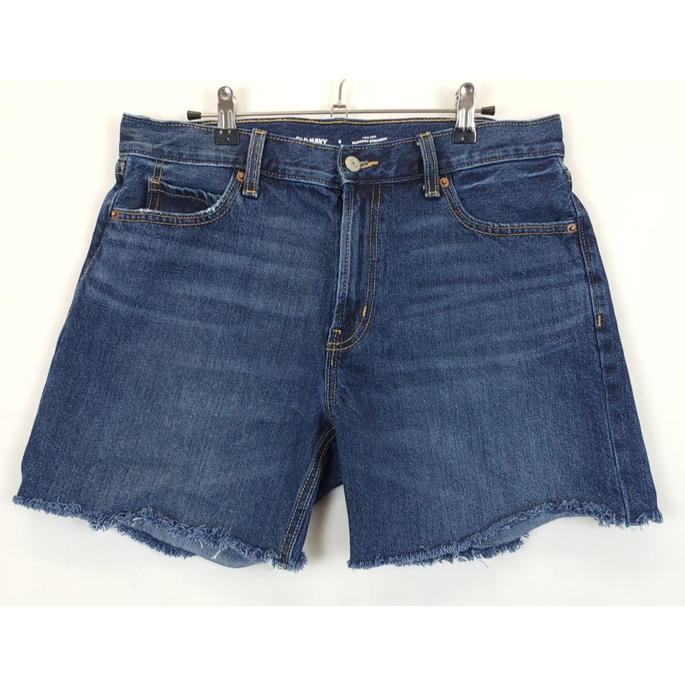 Old Navy Denim Shorts Cut Off Frayed Hem High Rise Women 8 Blue Hot Pants Jeans